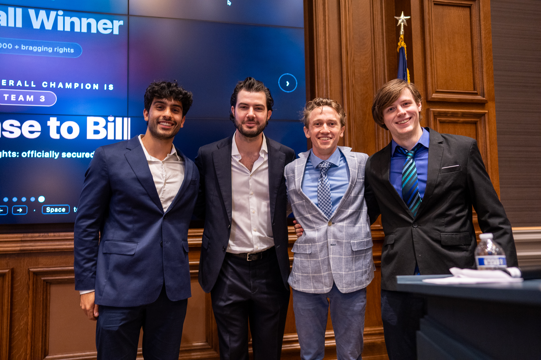 Team License to Bill on stage
