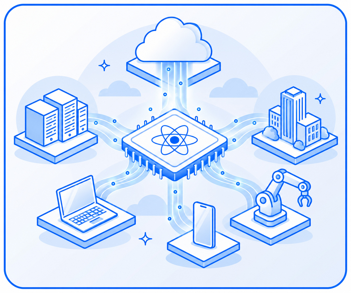 A quantum chip connected to cloud, industry and connected devices