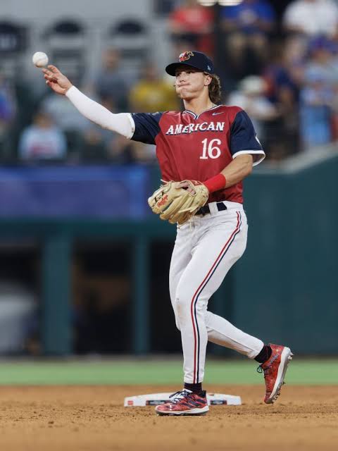 Baseball infielder #16 throwing