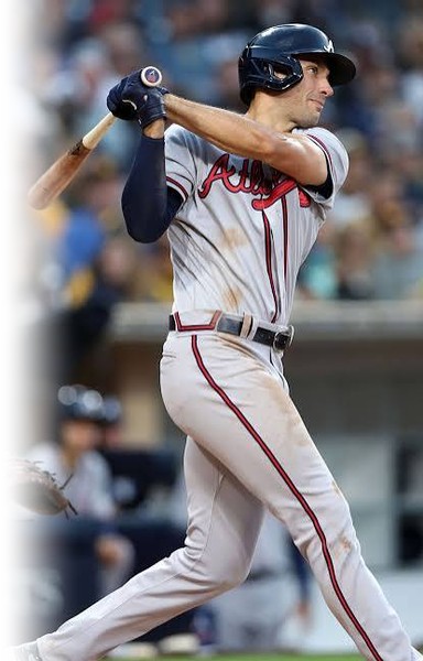 Matt Olson finishing his swing