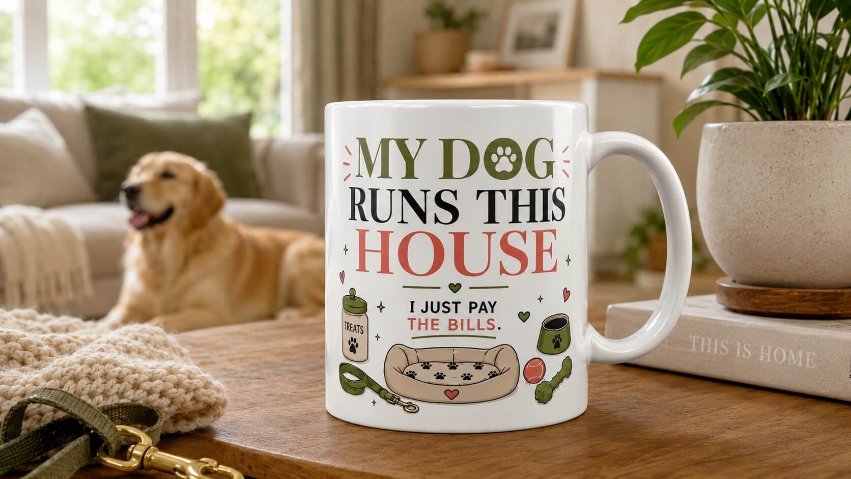 My Dog Runs This House dog lover mug by Zevinity