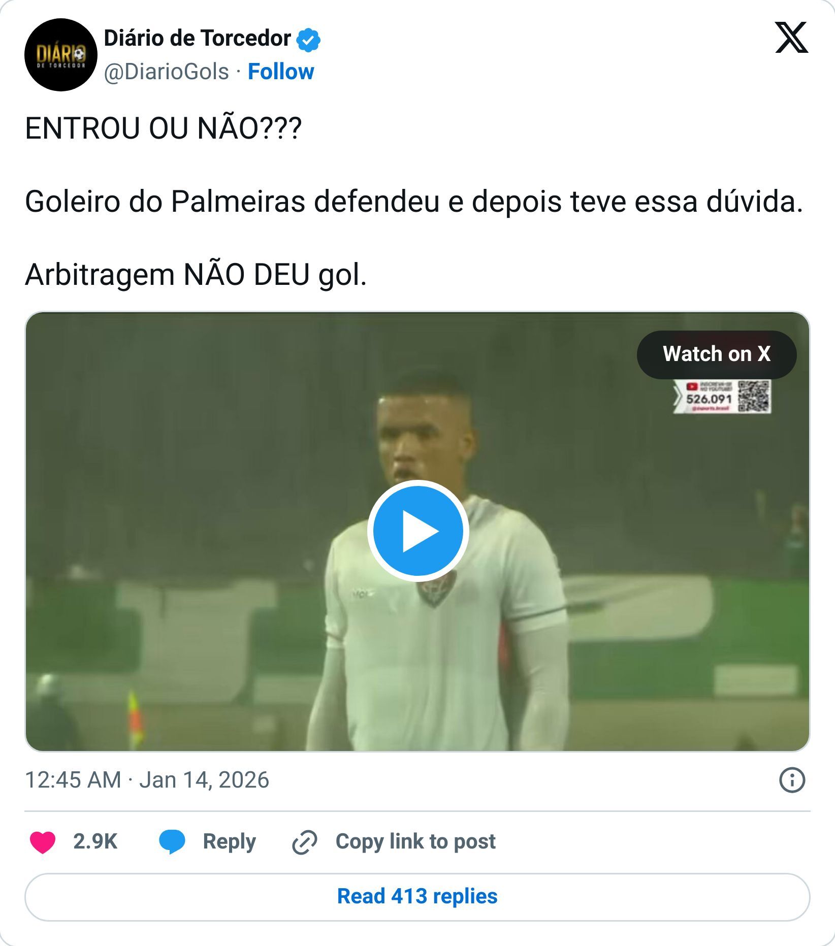Tweet screenshot