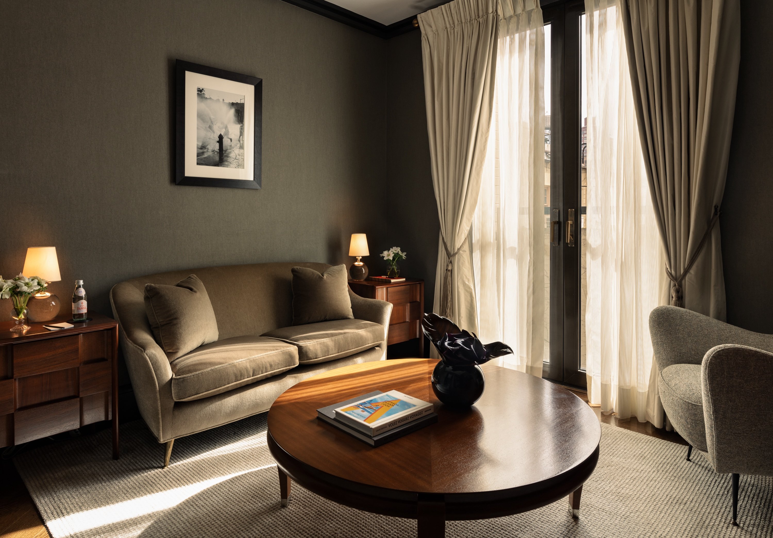Refined sitting room at Fasano Fifth Avenue