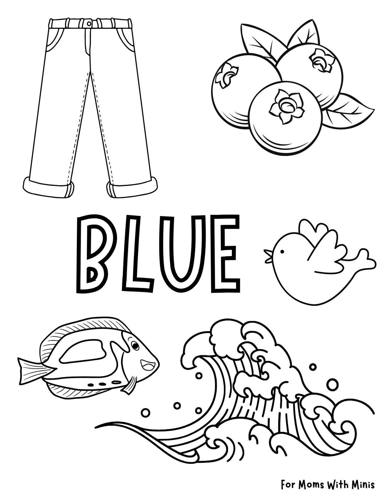 🐟 Blue Coloring Page