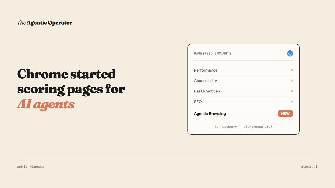 Google Chrome started scoring your pages for AI agents