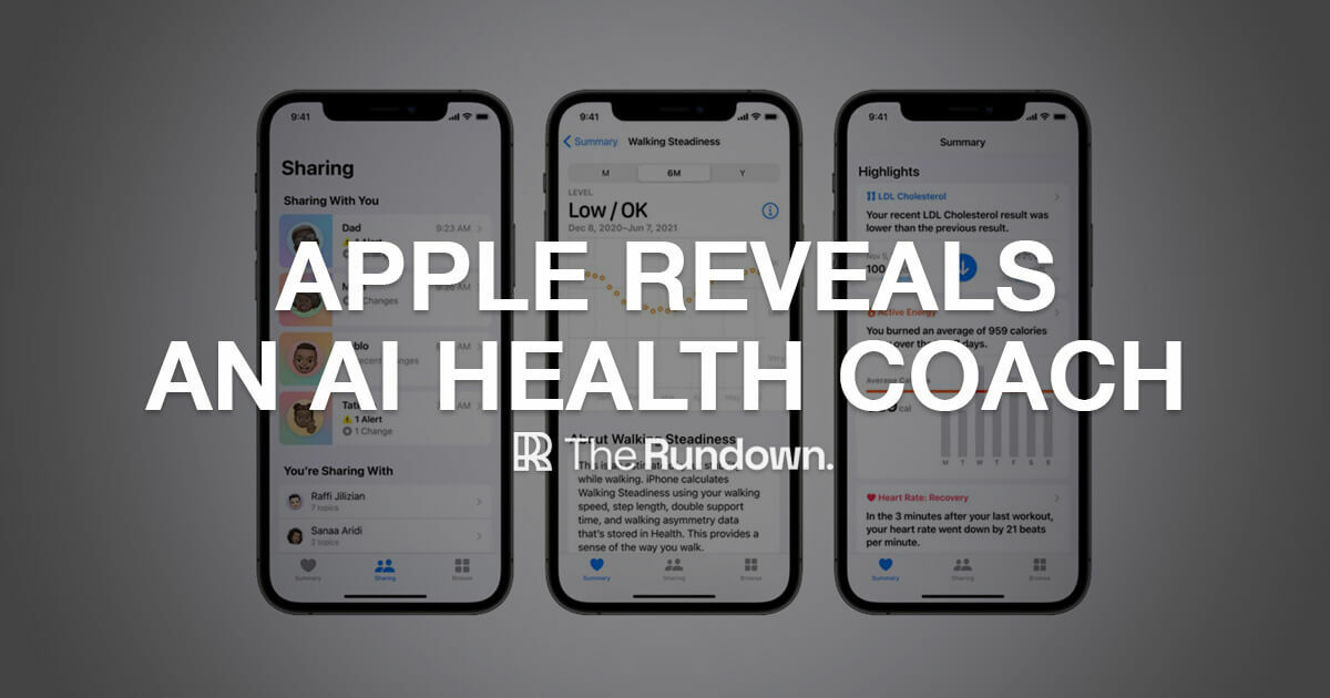 🤖 Apple reveals an AI-powered health coach