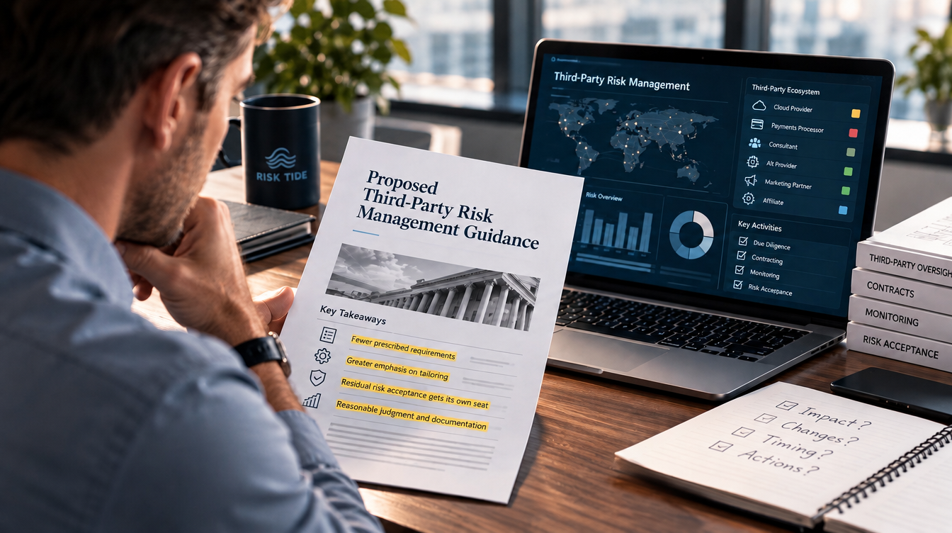 A risk professional reviewing the proposed third-party risk management guidance