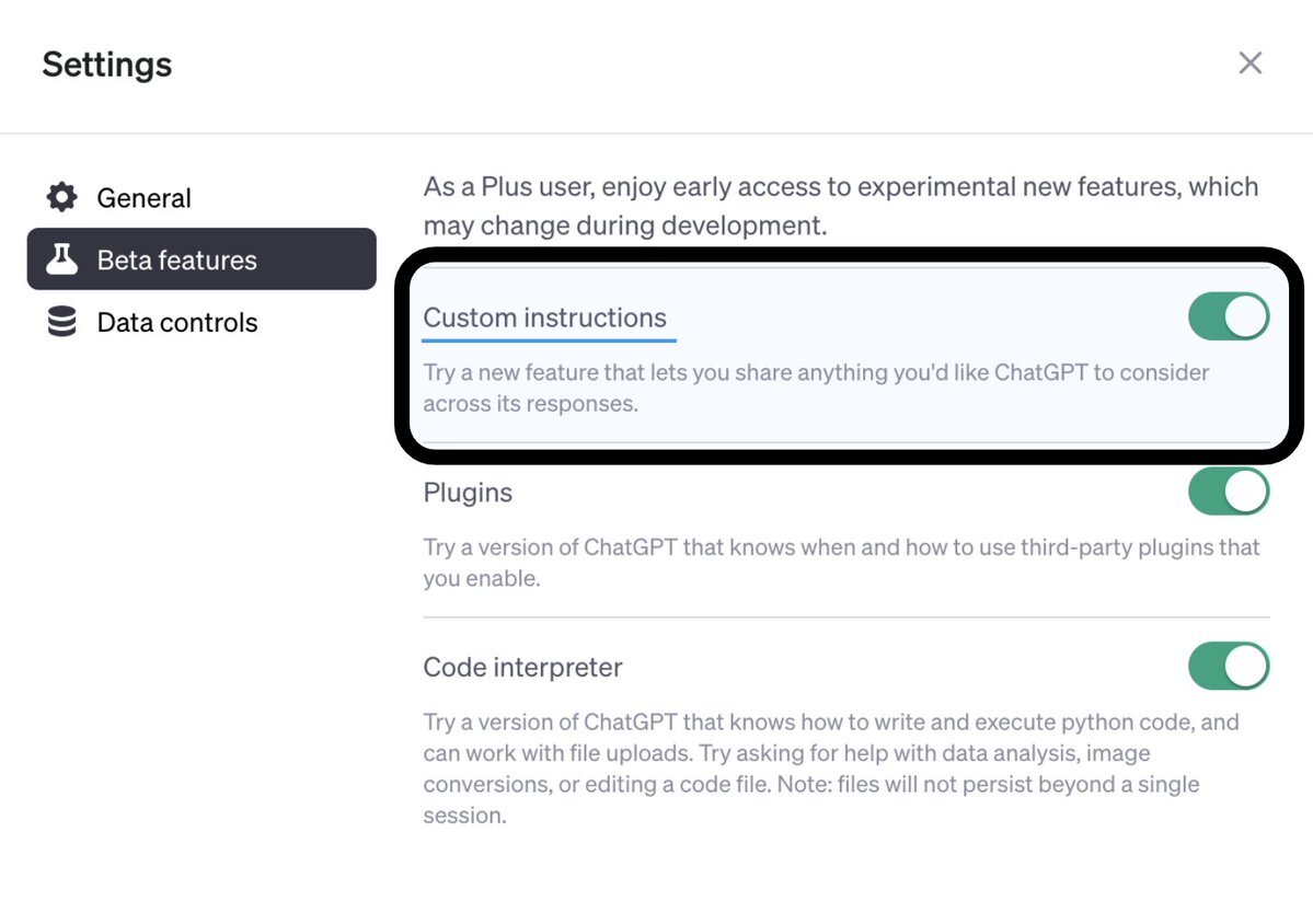 Just released: You can now set Custom Instruction in ChatGPT