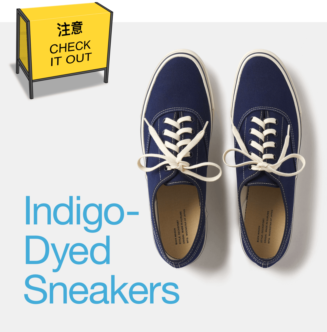 Indigo-Dyed Sneakers