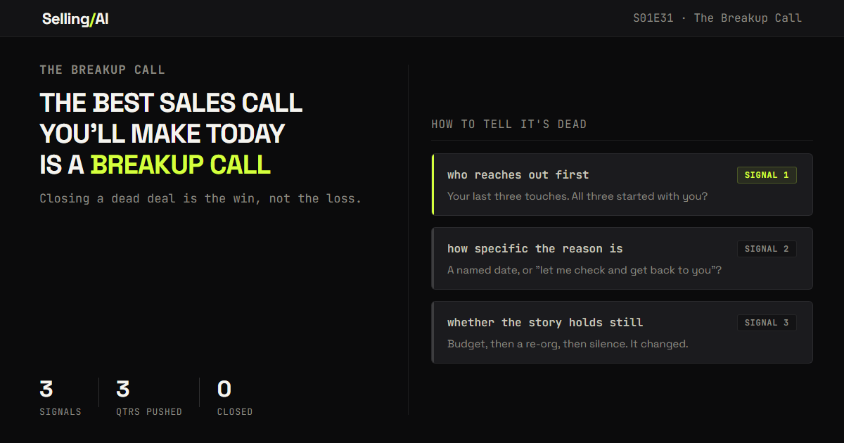 S01E31: The Best Sales Call You'll Make Today is a Breakup Call