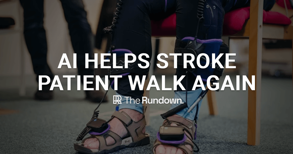 🤖 AI helps stroke patient walk again