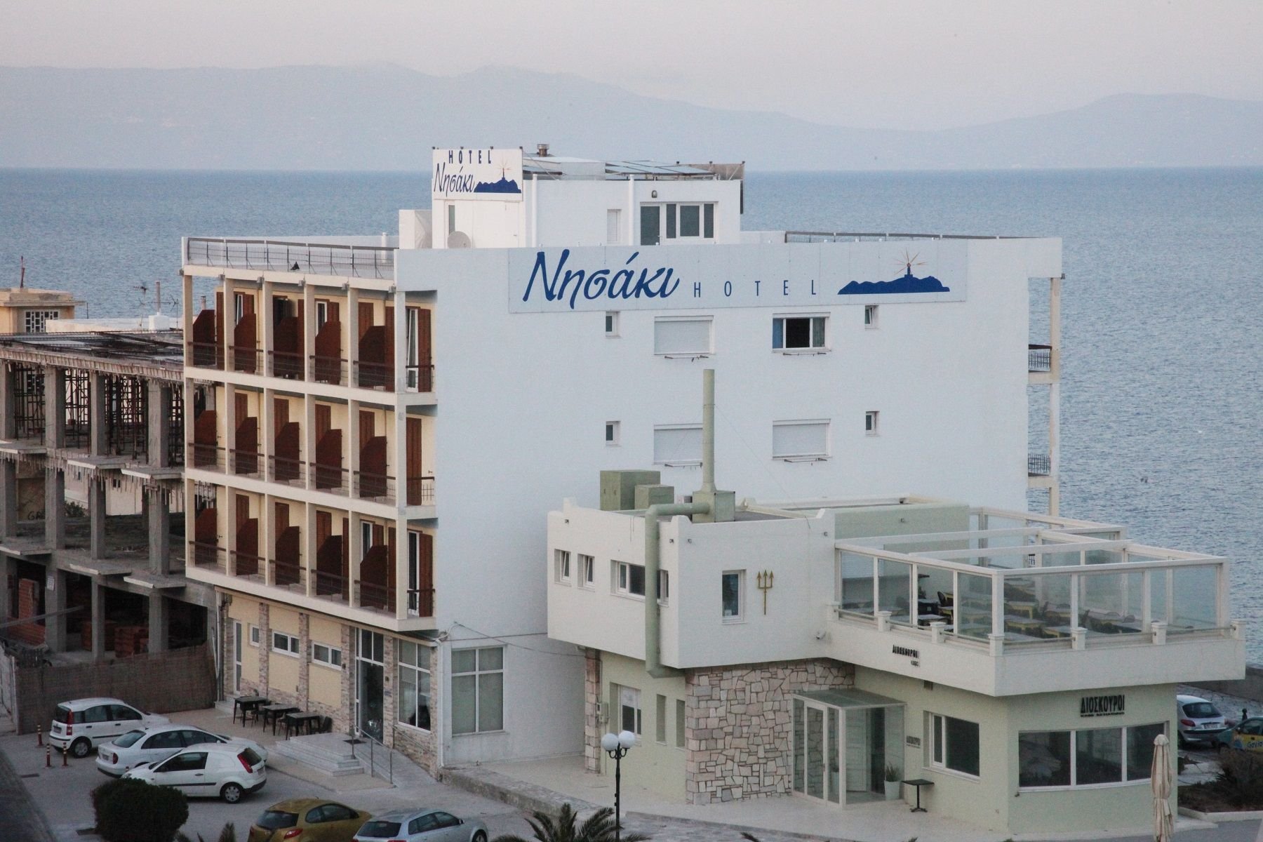 Hotel Nisaki’s waterfront building in Ermoupolis