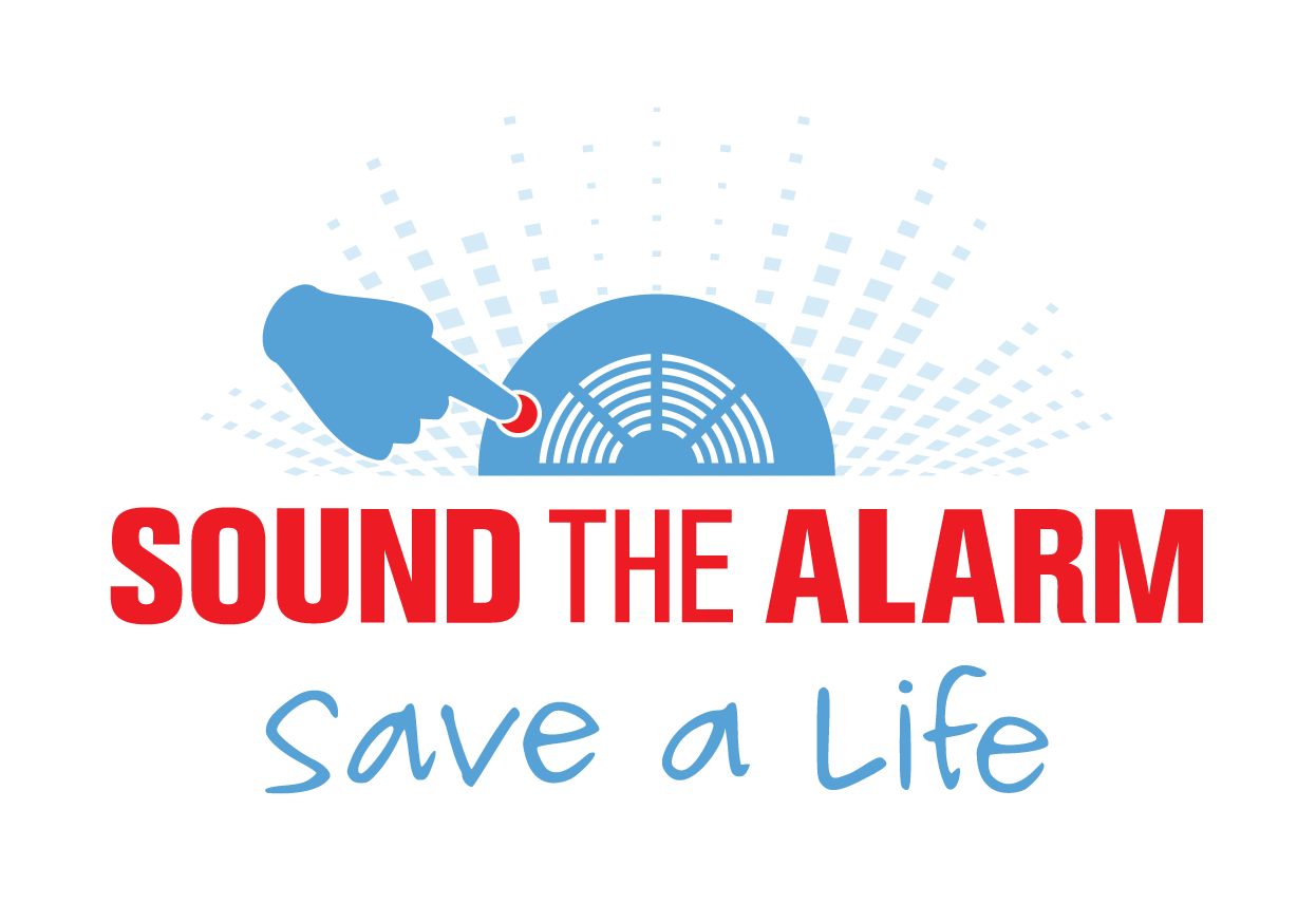 American Red Cross Sound the Alarm home fire-safety campaign graphic.
