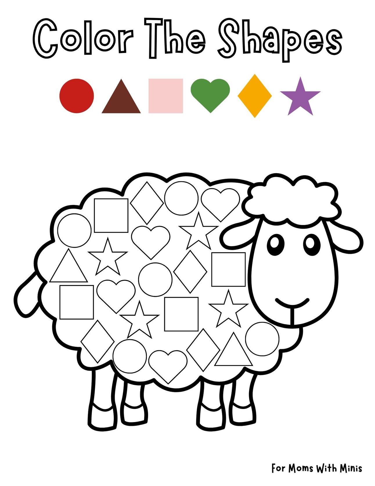 Color The Shapes in The Sheep