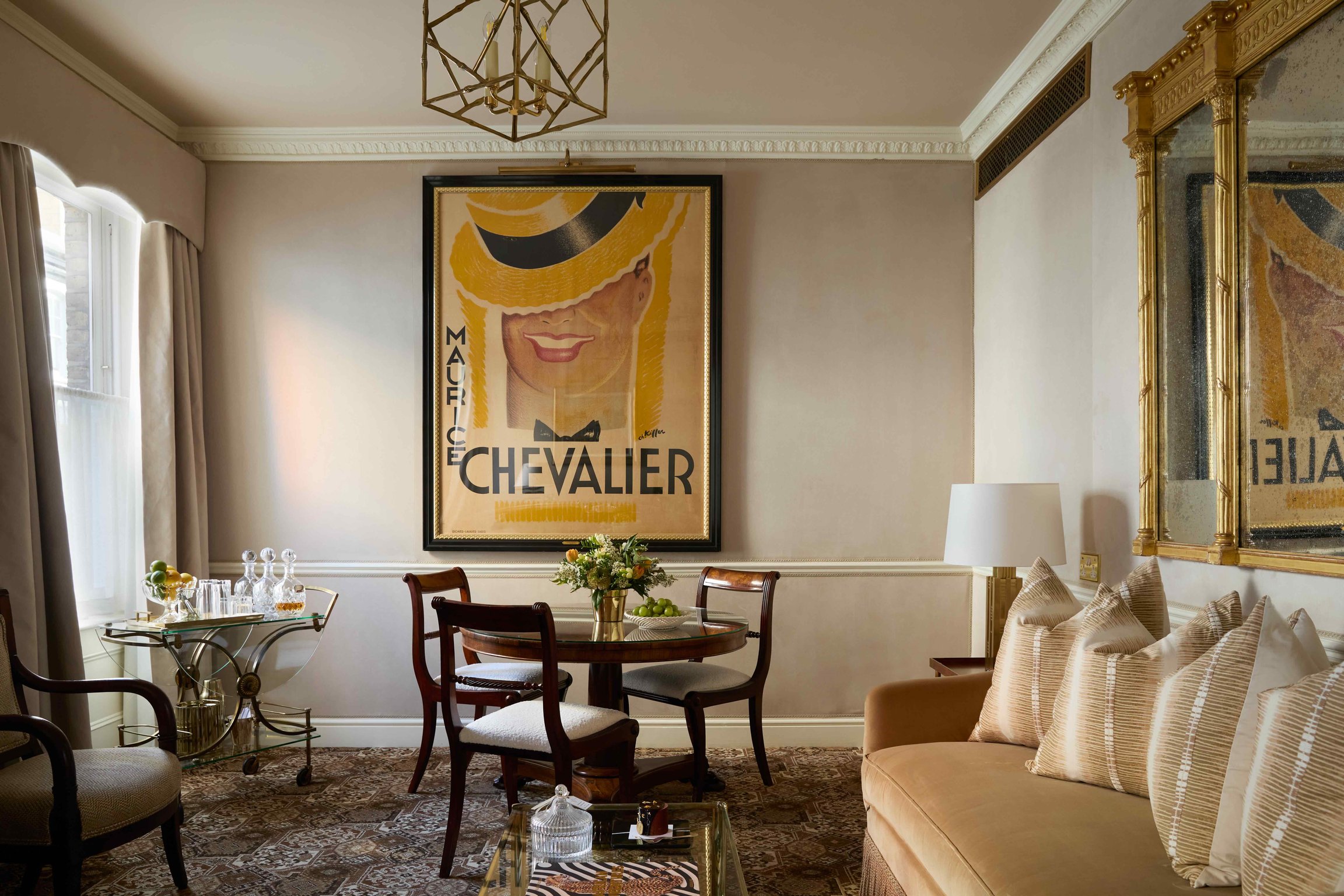 Art-filled sitting room at The Egerton House Hotel