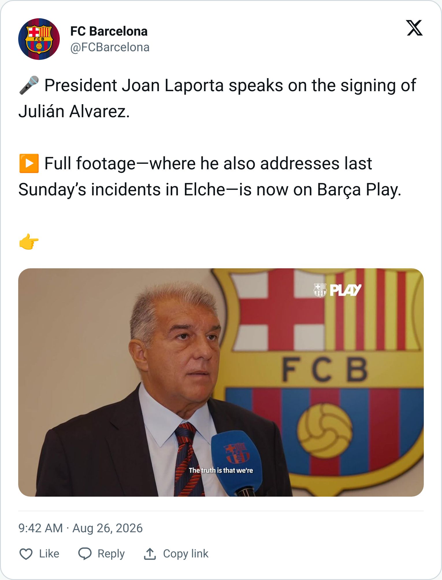 Tweet screenshot