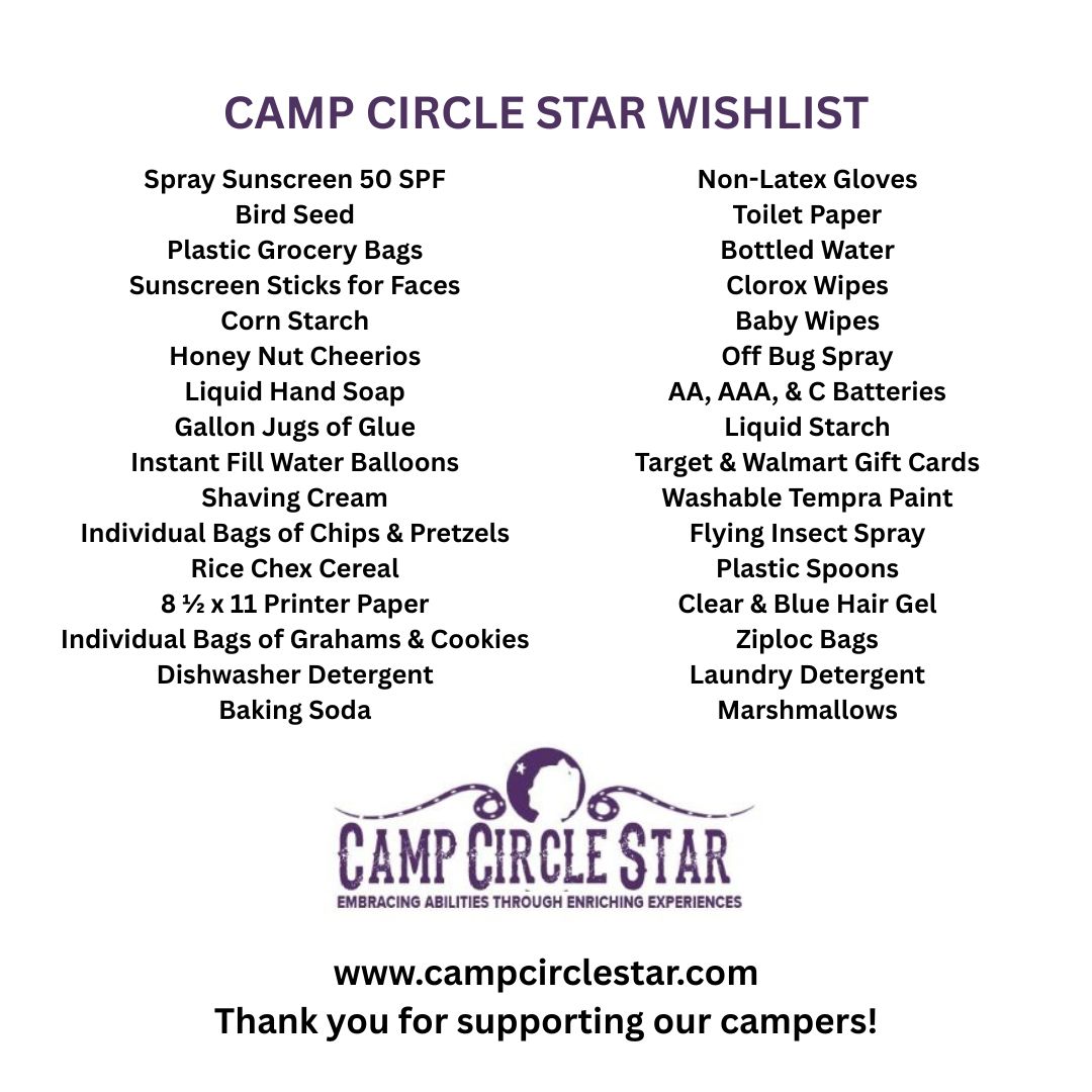 Camp Circle Star wishlist graphic