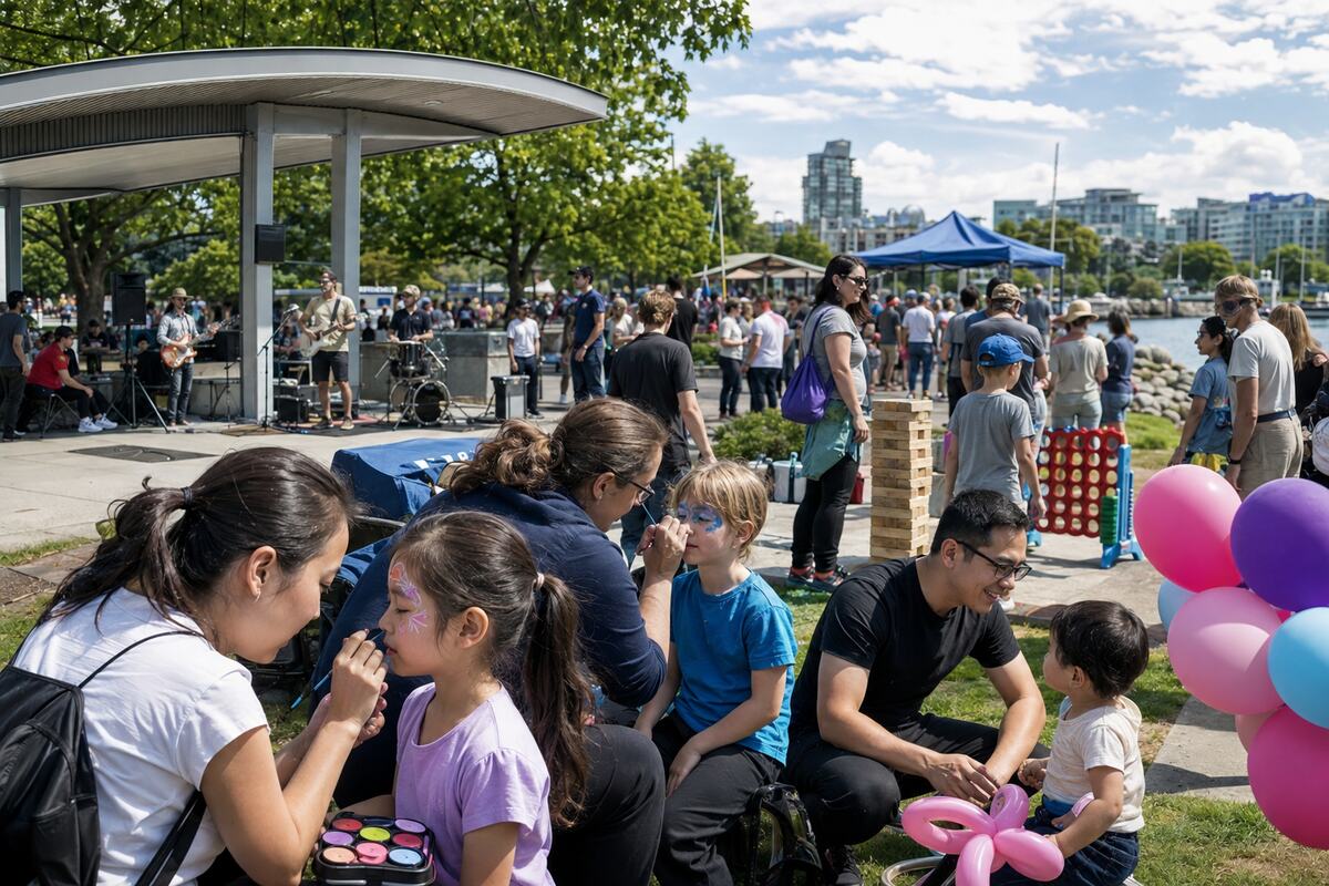 Families enjoying games, face painting and a community walkathon at a Richmond carnival