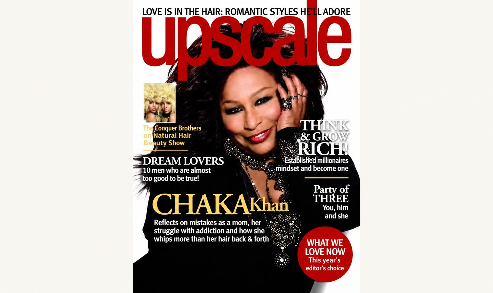 Vintage Upscale Magazine cover featuring Chaka Khan