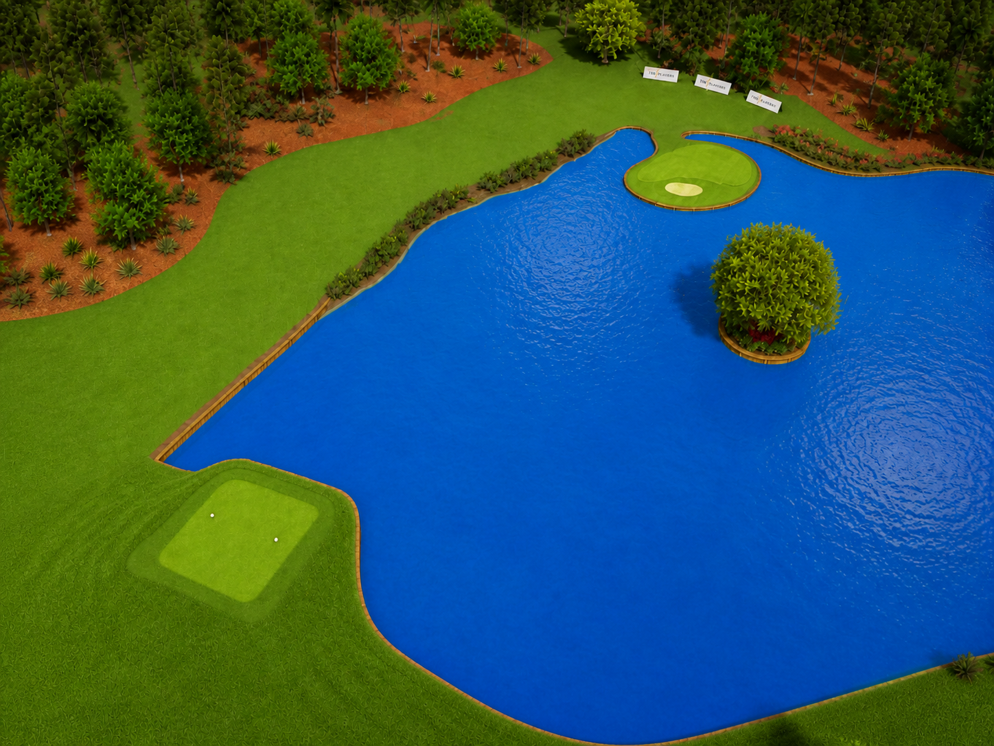 Overhead view of TPC Sawgrass 17th hole