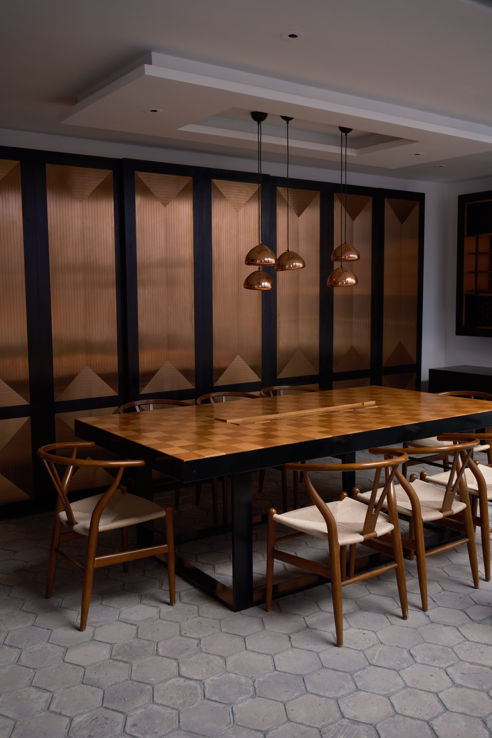 Wood-paneled dining room at Sky Valley Heritage Boutique Hotel
