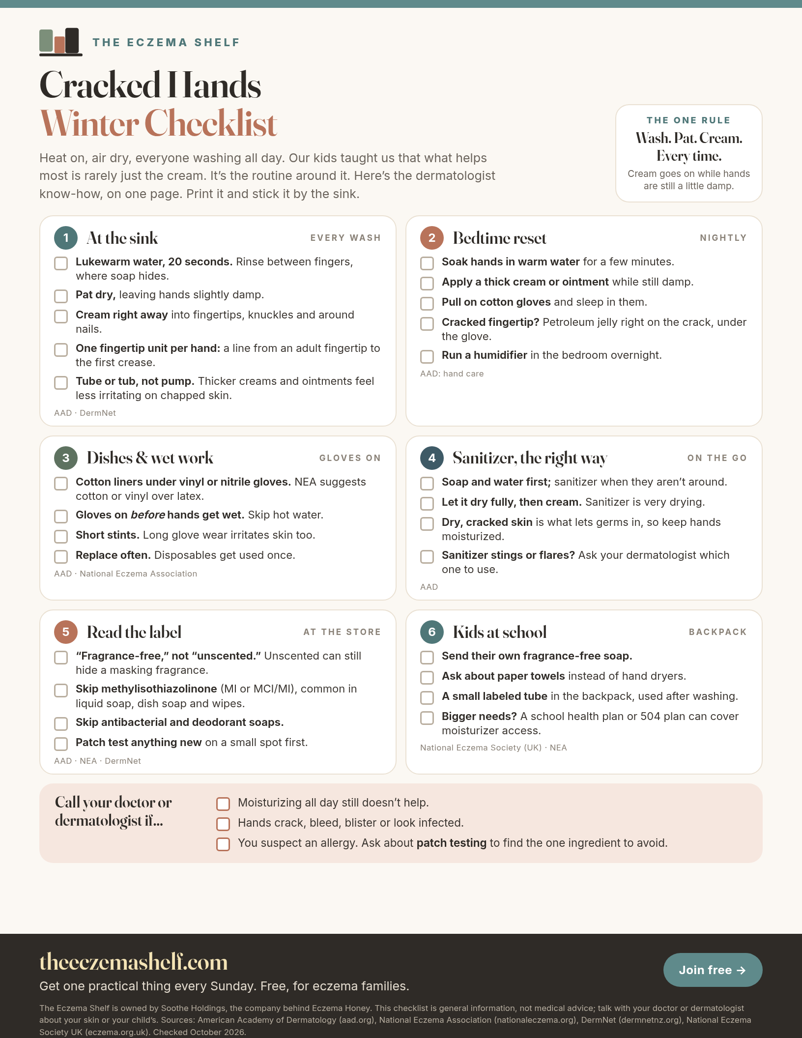 Cracked Hands Winter Checklist from The Eczema Shelf