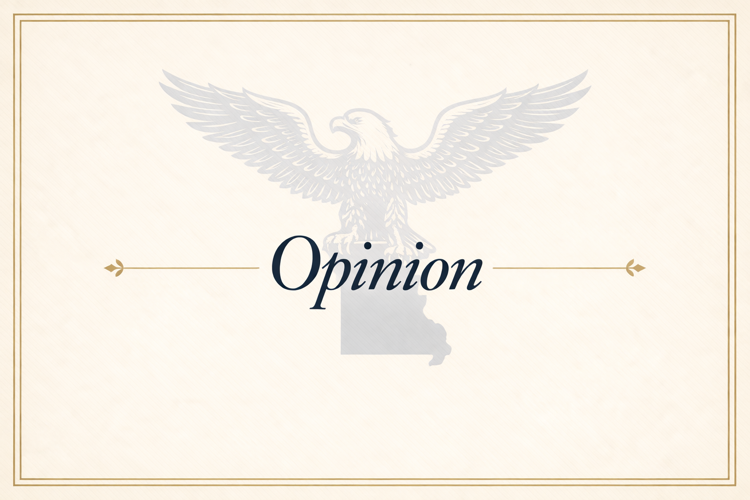 Opinion section with Jefferson Review eagle watermark