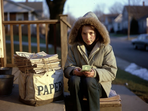 Janet’s Paper Route Payday, 1975