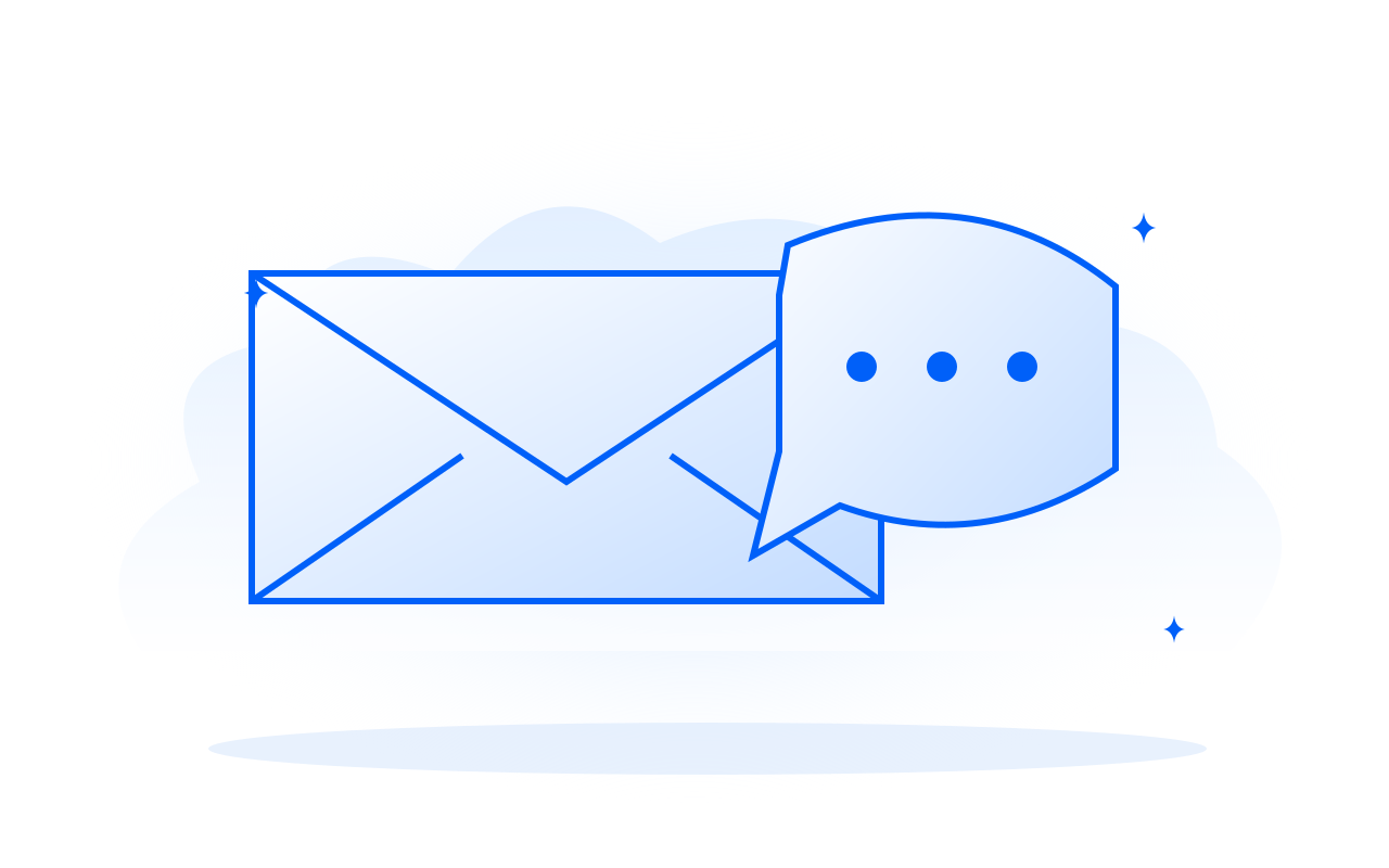 An envelope and conversation bubble for contacting the Investor Call team.
