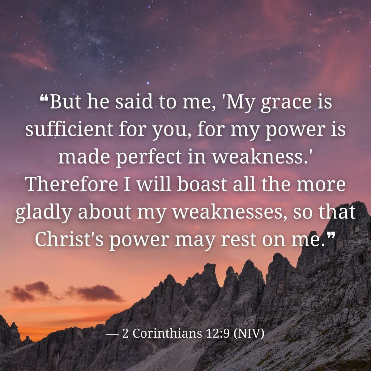 Verse of the Day: 2 Corinthians 12:9