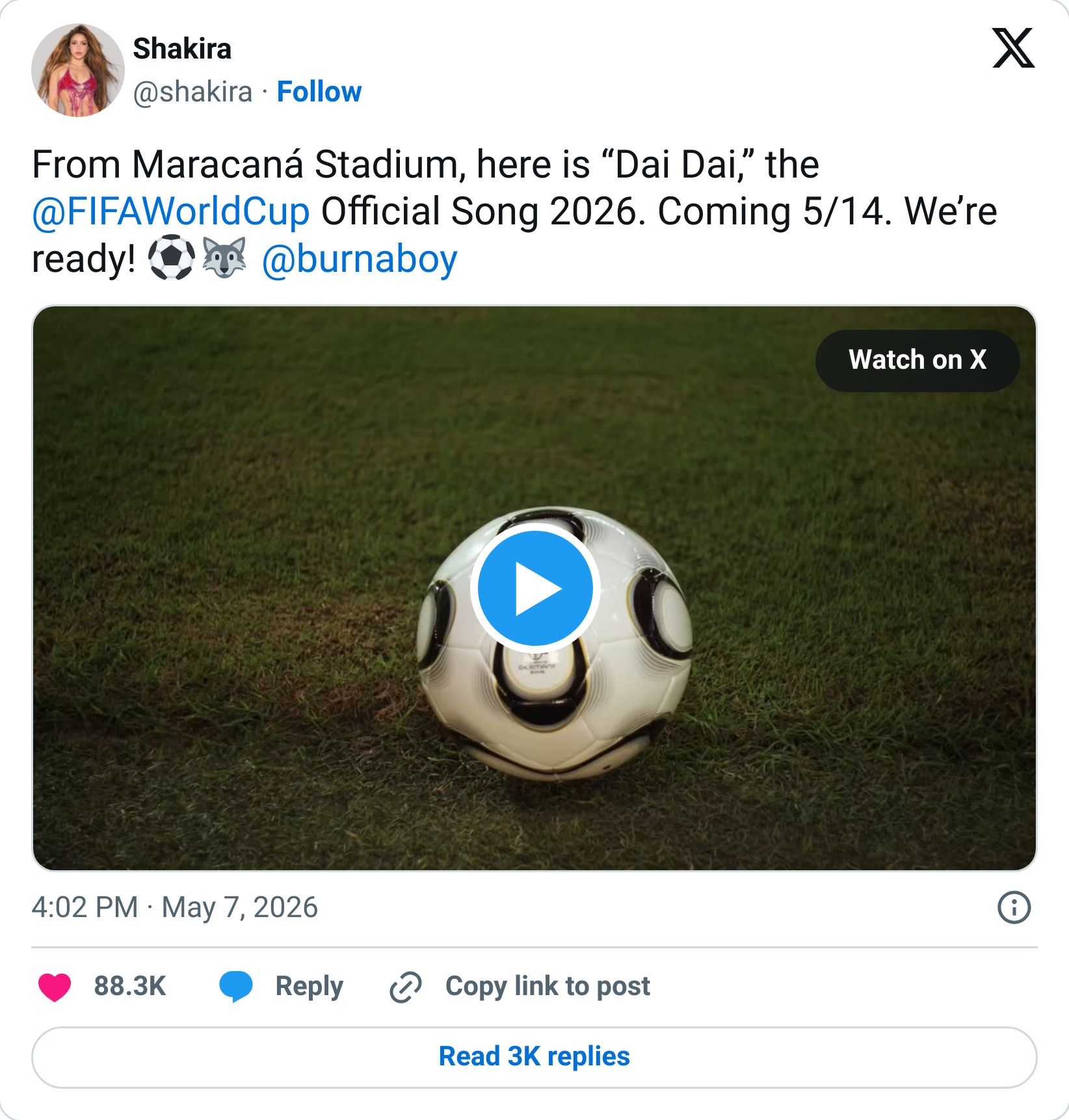 Tweet screenshot