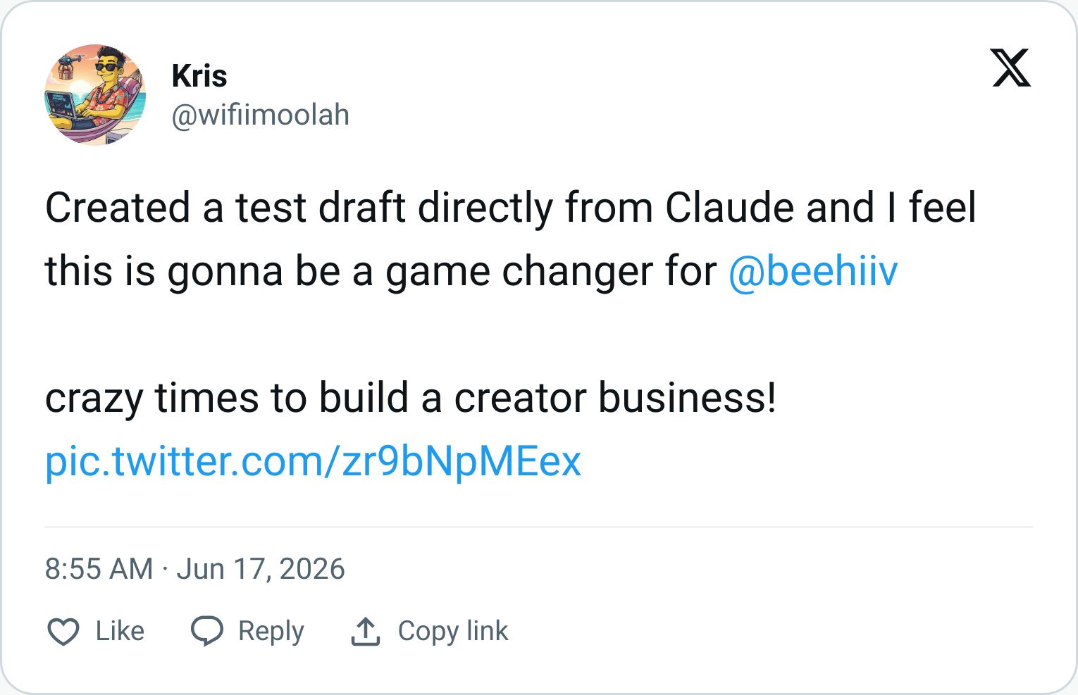 Tweet screenshot