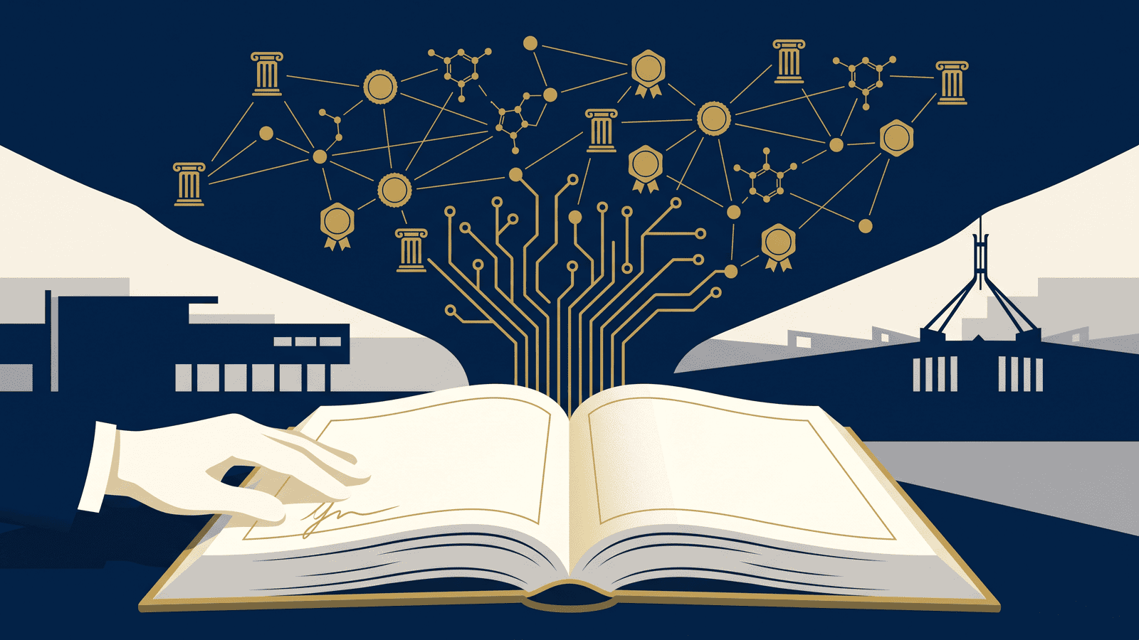 Editorial illustration for The Scaffolding of Shared Knowledge