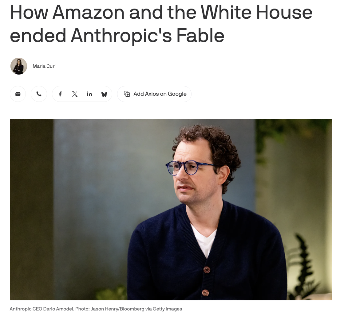 Axios reporting on the Anthropic export control order