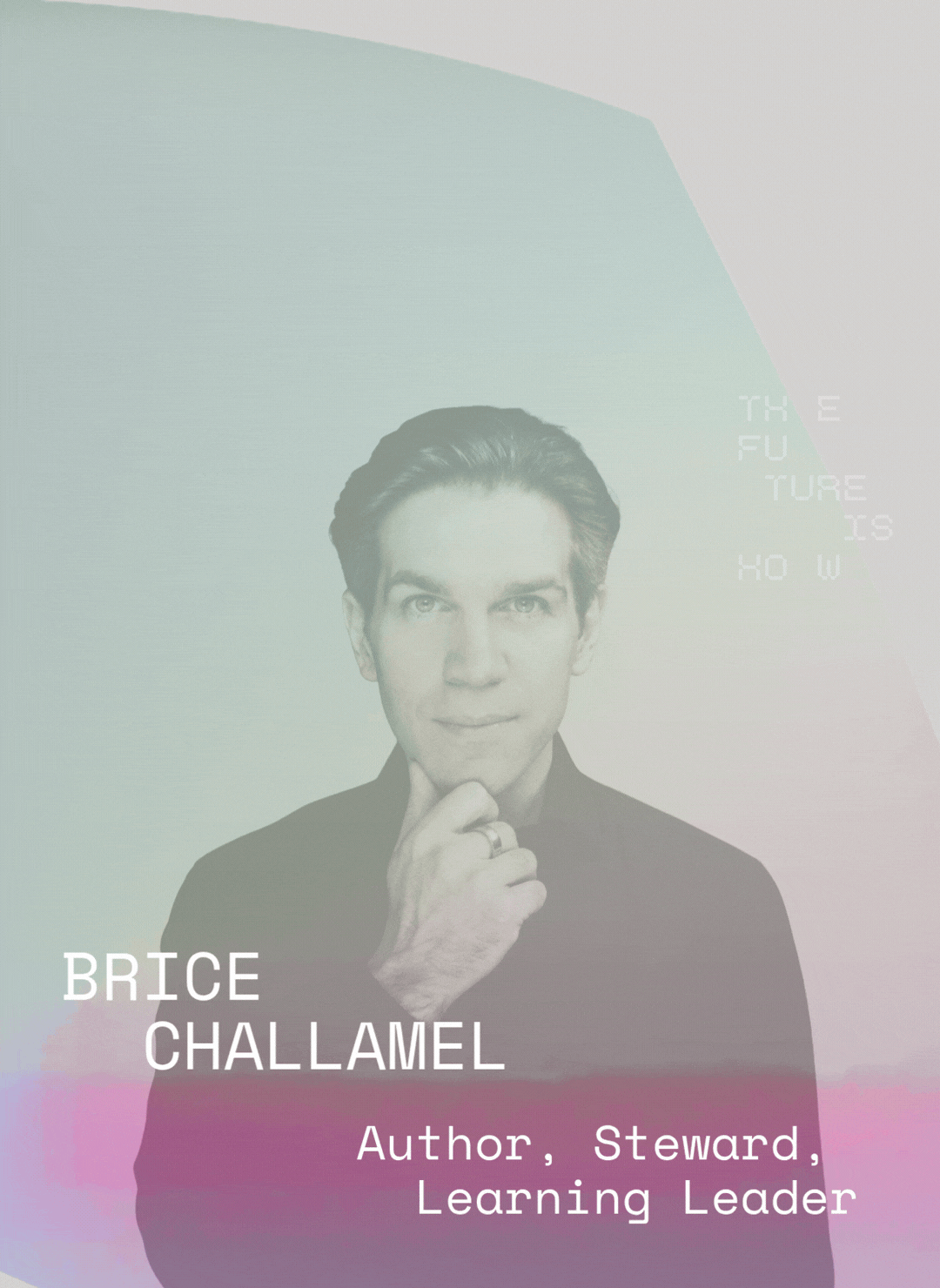 Three lines from Brice Challamel: ask AI for a question; authorship vs stewardship; the AI understands the language of emotions