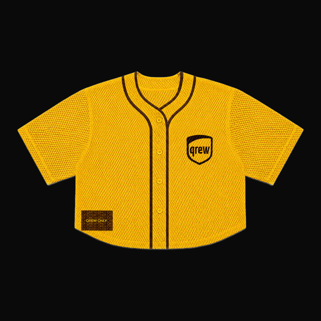 Cropped fit jersey, yellow