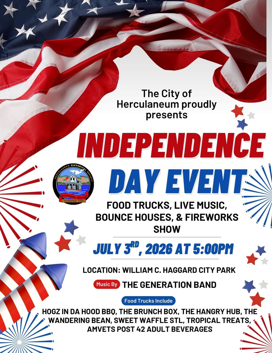 Herculaneum Independence Day Event July 3rd