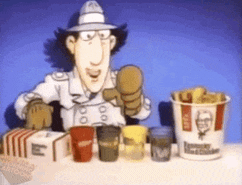 Inspector Gadget in a vintage KFC commercial
