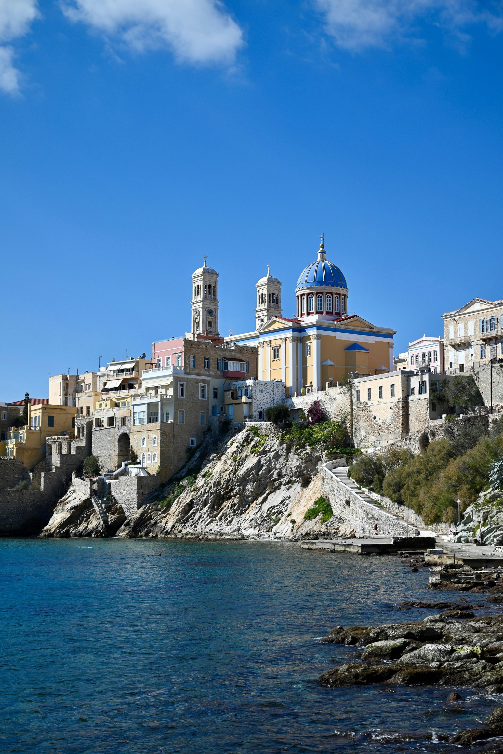 Ermoupolis waterfront on the Greek island of Syros