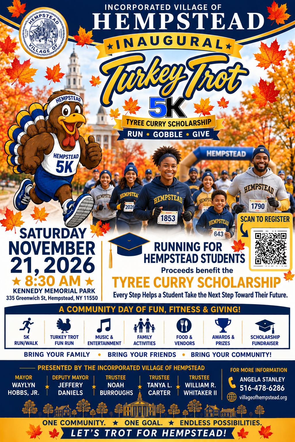 Official flyer for Hempstead’s inaugural Turkey Trot 5K.