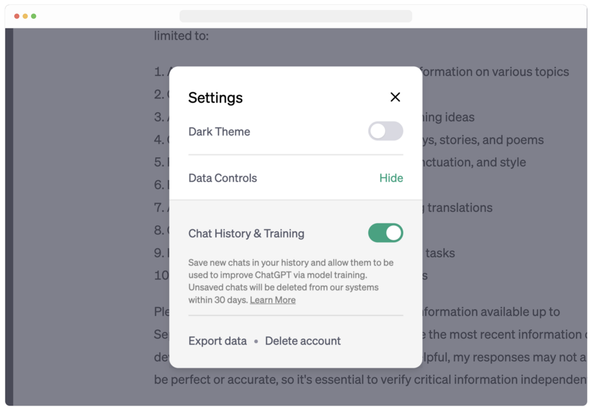 New ways to manage your data in ChatGPT