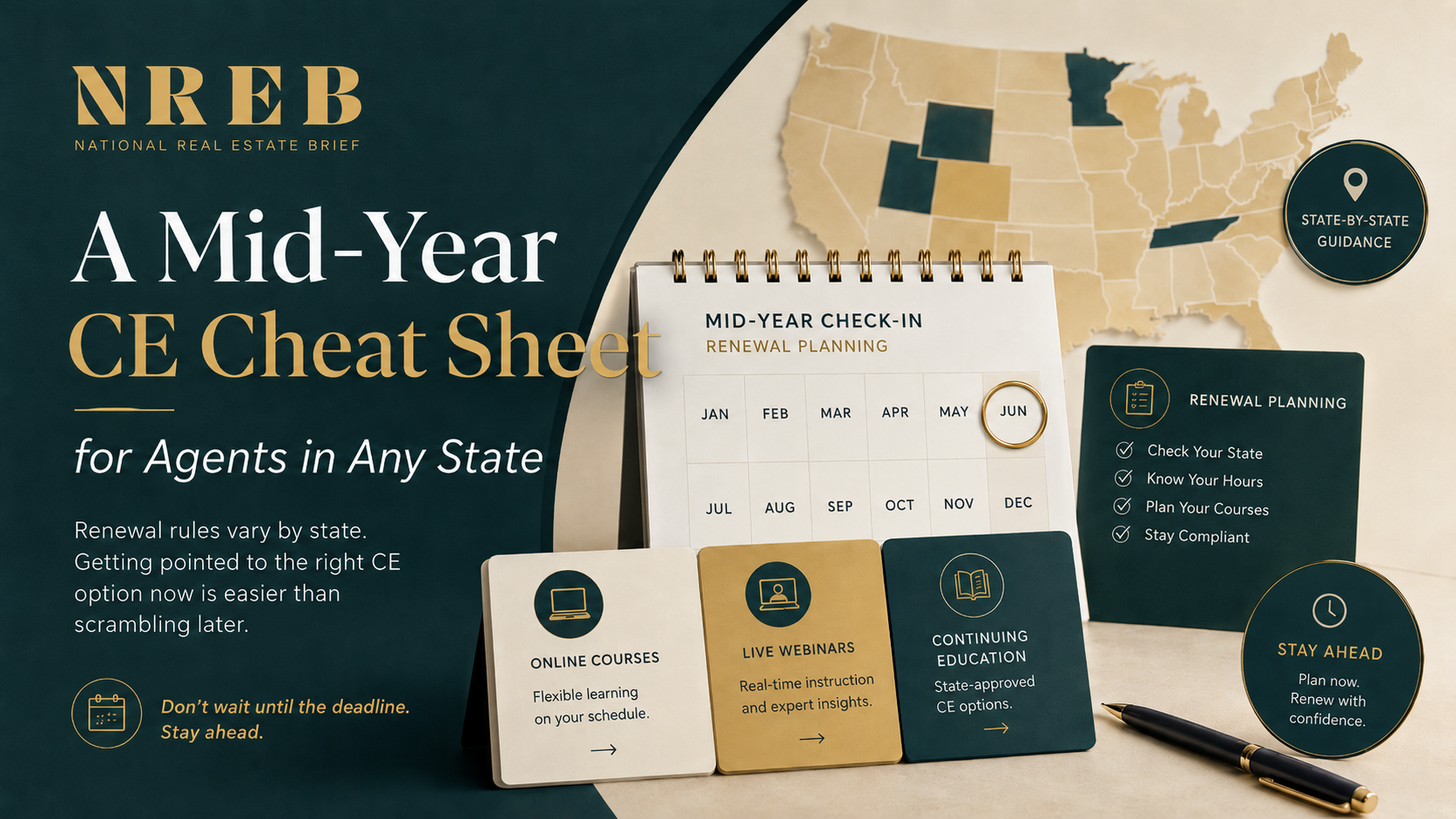 A July CE Cheat Sheet for Agents in Any State