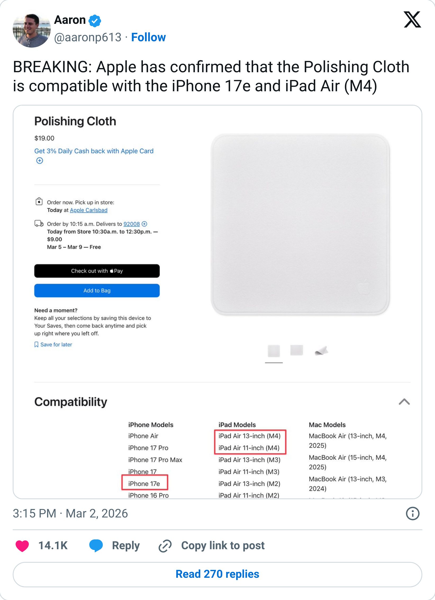 Tweet screenshot