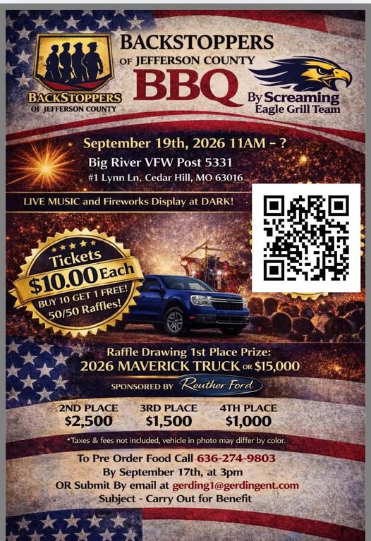 Backstoppers BBQ Sept 19th