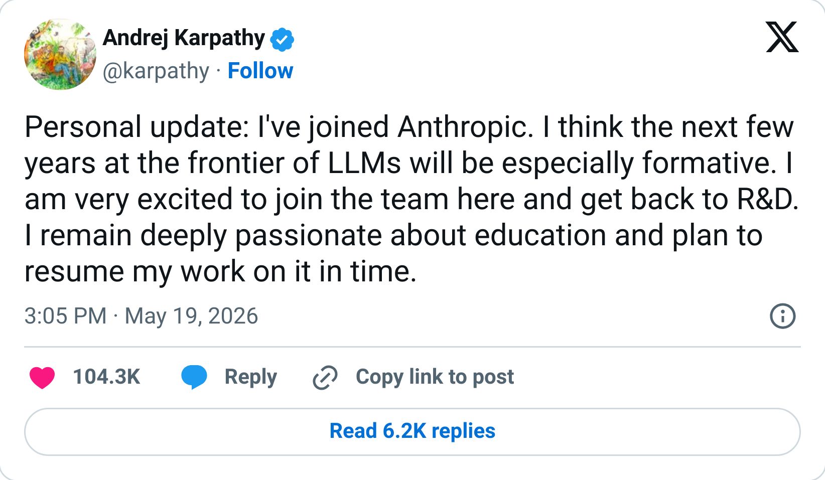 Tweet screenshot