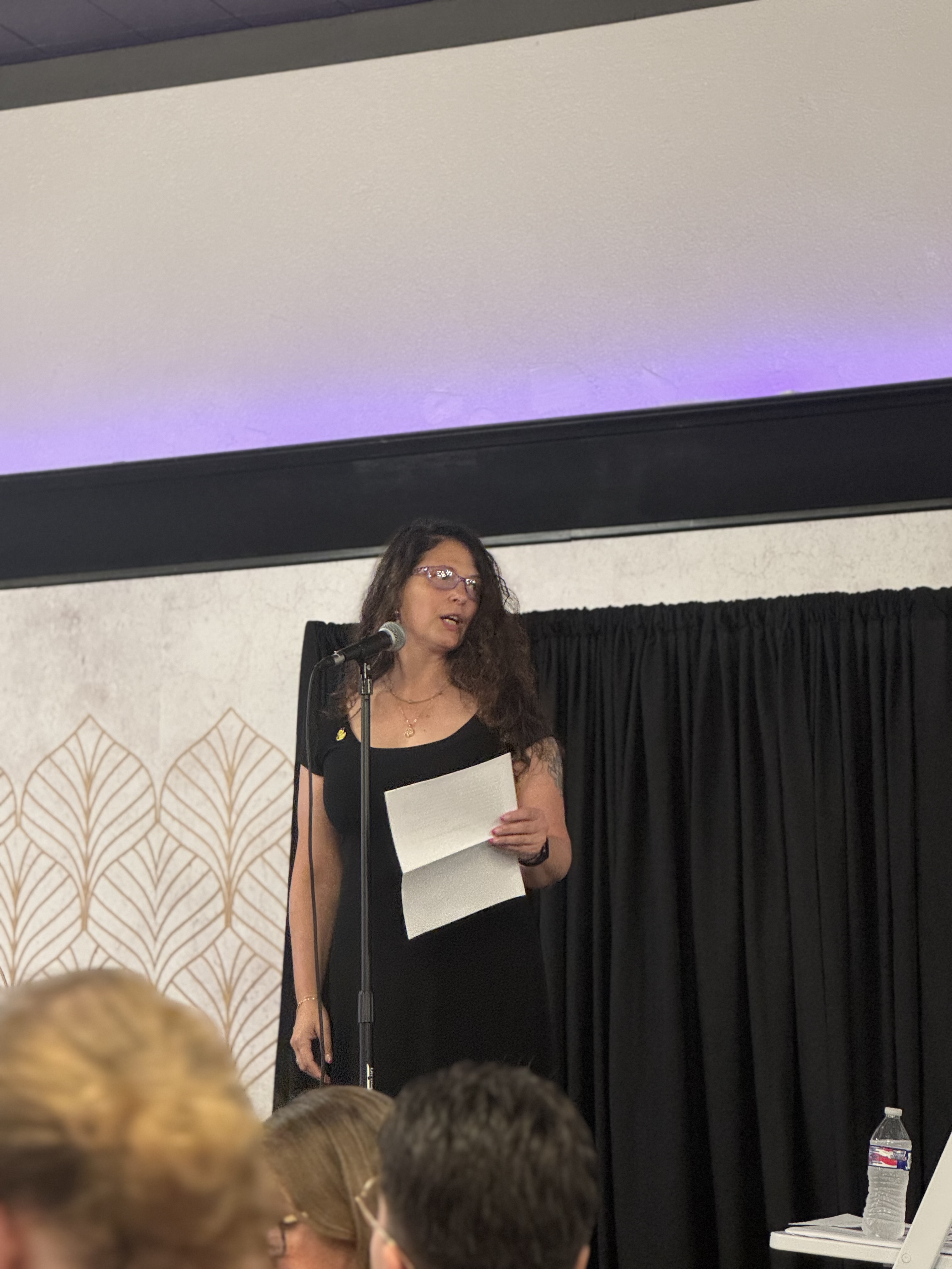 Rose Ghattas speaking at the Cheers to Change celebration