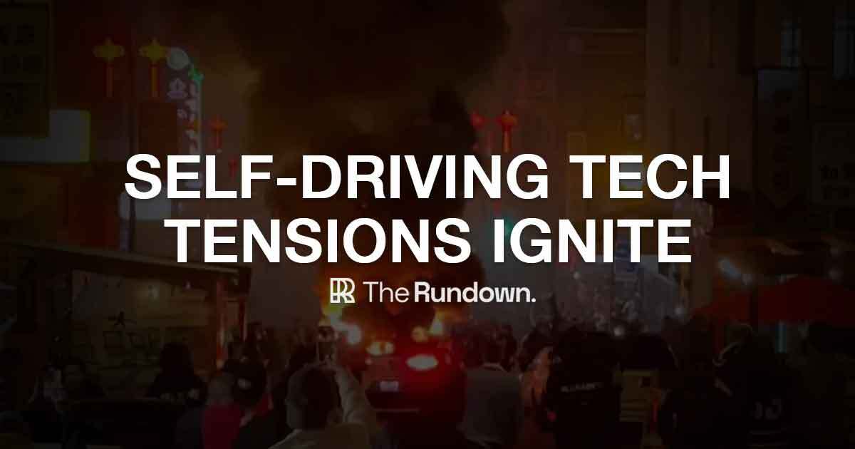 Self-driving Waymo robo-car set on fire...