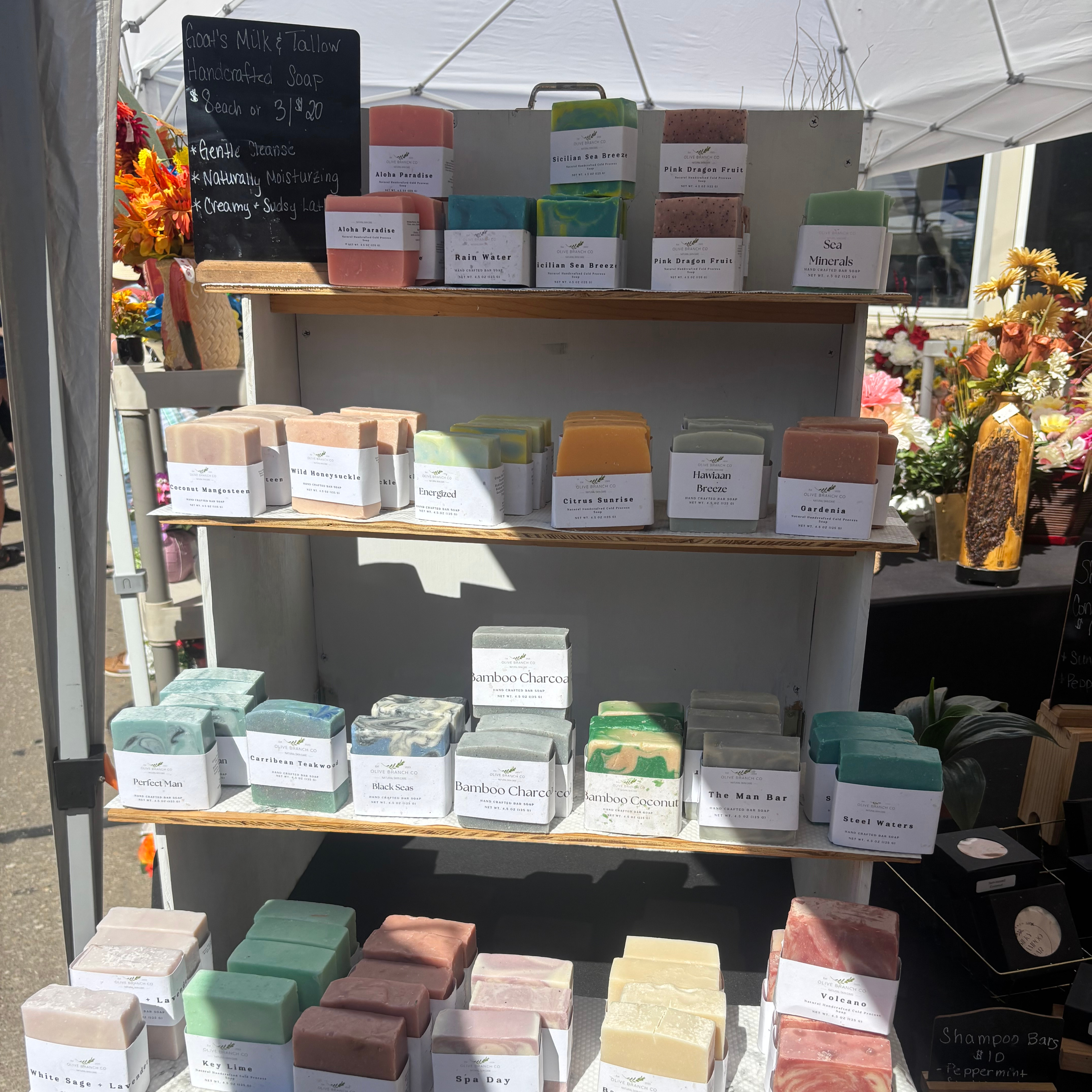 Natural skincare products from The Olive Branch Co.