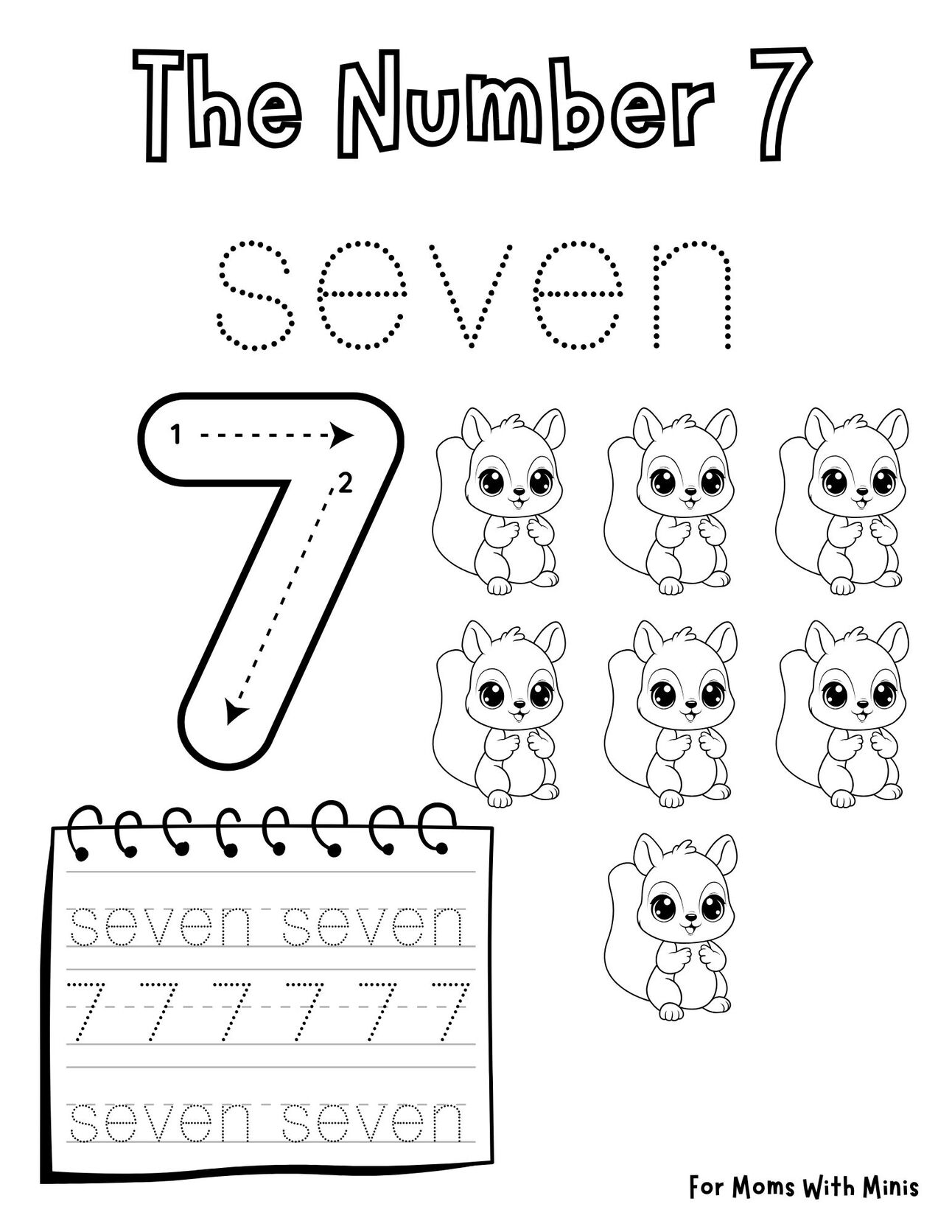 Script Number 7 Write The Number 7
