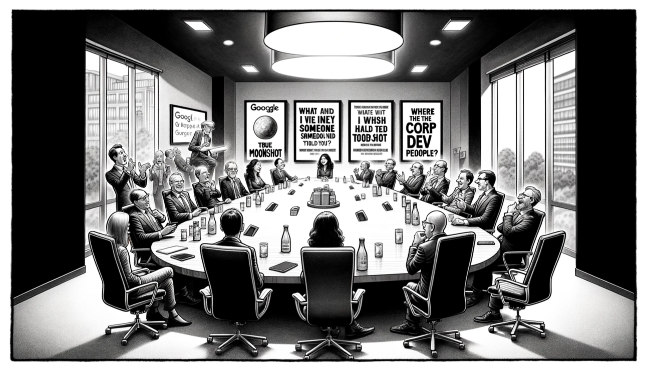 Google's True Moonshot, What I Wish Someone Had Told Me, Where are the Corp Dev People?